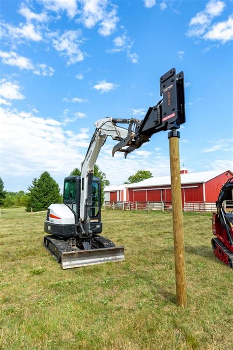 mini excavator post driver for sale|post pounder attachment for bobcat.